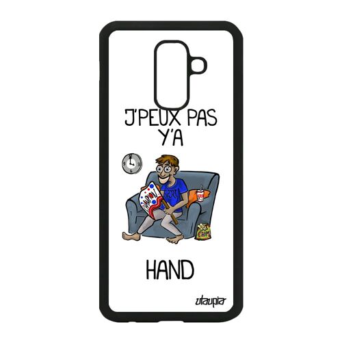 Coque Samsung A6+ Plus 2018 silicone j'peux pas y'a hand original drole handball blanc housse mobile humoristique humour je galaxy