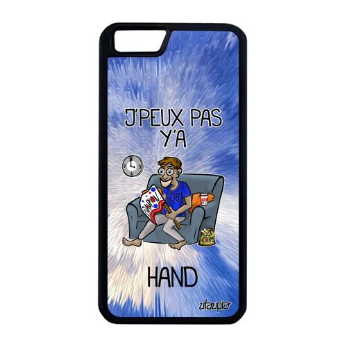 Coque Pour Iphone 6+ 6s+ Plus Silicone J'peux Pas Y'a Hand Tpu Jpeux Bumper Noir Supporter Bleu Je Dessin Drole Texte Handball