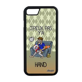 Coque Silicone J'peux Pas Y'a Handball Pour Iphone 8 De Protection Texte Bd Vert Hand Personnalisé Supporter Telephone Unique