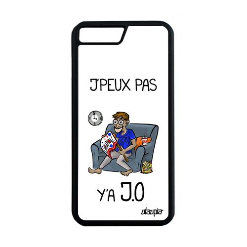 Coque Iphone 8+ Plus Silicone J'peux Pas Y'a Jo Mobile Sport Alu Etui Supporter Original Blanc Iphone 8+ Athletisme Je Humour