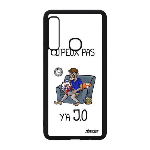 Coque Silicone Samsung Galaxy A9 2018 J'peux Pas Y'a Jo Alu Telephone Unique Blanc Athletisme Supporter Noir Drole Bande Dessinée De