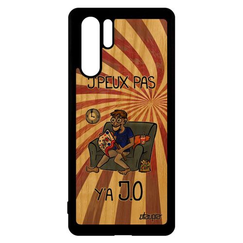 Coque Huawei P30 Pro Bois Silicone J'peux Pas Y'a Jo Comique Smartphone Rouge Telephone Drole Humour Vog-L29 Jpeux Athletisme Bd Je