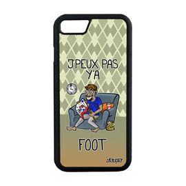 Coque Iphone 8 Silicone J'peux Pas Y'a Football Foot Supporter Je Pas Cher Smartphone Antichoc Jpeux Vert Texte Housse Drole