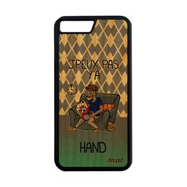 Coque Silicone Pour Iphone 8+ Plus Bois J'peux Pas Y'a Hand Drole Violet Je Handball Telephone Iphone 8+ Supporter Humour