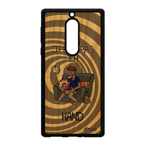 Coque pour Nokia 5 bois silicone j'peux pas y'a hand handball bande dessinée je texte cover personnalisé drole supporter noir humour