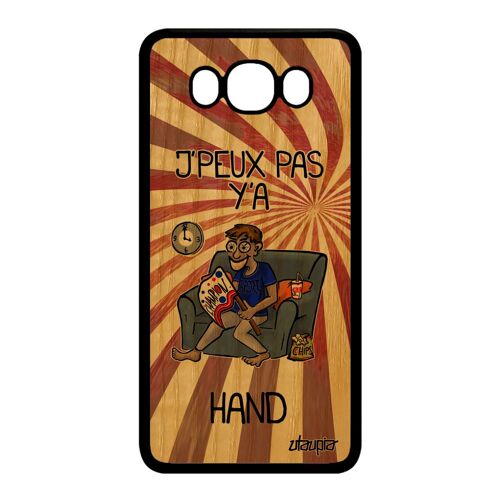 Coque Samsung J7 2016 Bois Silicone J'peux Pas Y'a Hand Mobile Rouge Bd Noir Texte Humour Antichoc Je Jpeux Motif Handball De Galaxy