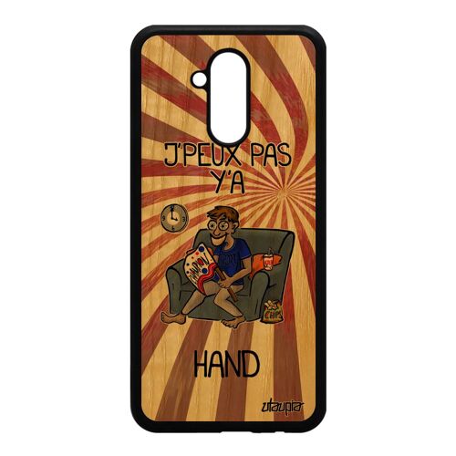 Coque Mate 20 lite bois silicone j'peux pas y'a hand jpeux etui texte comique drole bd handball je rouge case made in France Huawei