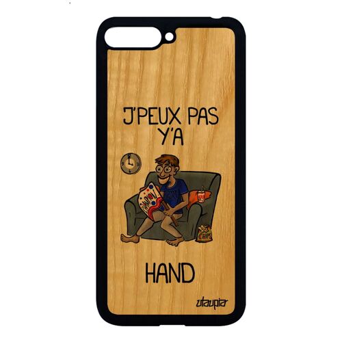 Coque Silicone J'peux Pas Y'a Handball Rigide Huawei Y6 2018 En Bois Hand Gris Noir Jpeux Comique Supporter Je Etui Humour Texte De