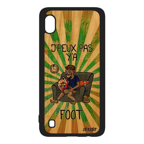 Coque A10 en bois silicone j'peux pas y'a foot dessin humour vert supporter telephone drole football je de protection Samsung galaxy