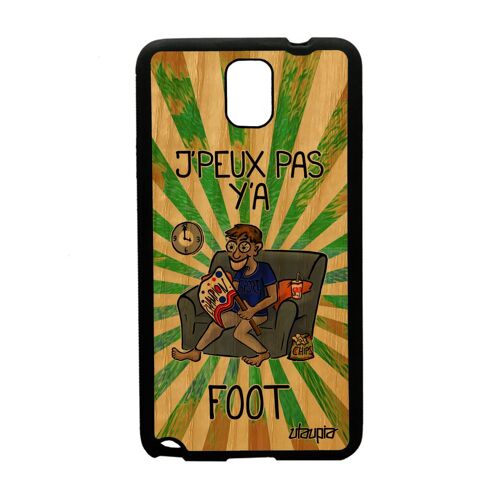 Coque Antichoc Pour Samsung Note 3 Vrai Bois Silicone J'peux Pas Y'a Foot Football Comique 4g Case Bumper Texte Supporter Je Galaxy