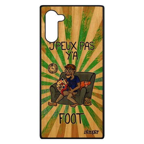 Coque Samsung Note 10 bois silicone j'peux pas y'a foot case portable football personnalisé comique humour texte vert drole galaxy