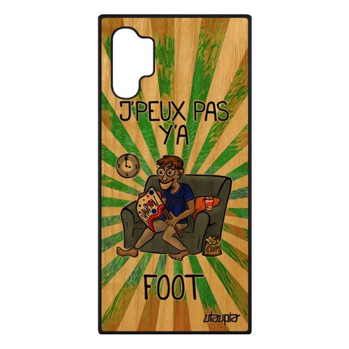 Coque J'peux Pas Y'a Foot Pour Samsung Note 10+ Plus Bois Silicone Humour Case Je Drole Etui Texte Supporter Dessin Football Galaxy