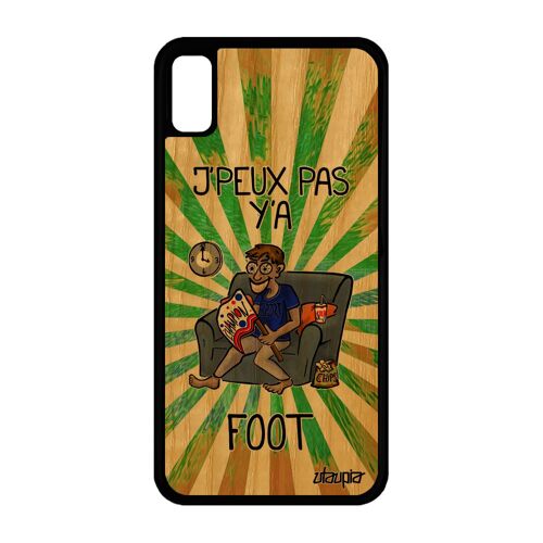 Coque antichoc pour iPhone XR bois silicone j'peux pas y'a foot dessin supporter original vert comique texte je mobile jpeux