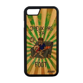 Coque De Protection Pour Iphone 8 En Bois Silicone J'peux Pas Y'a Foot Portable Je Unique Vert Humour Jpeux Texte Frêne Drole