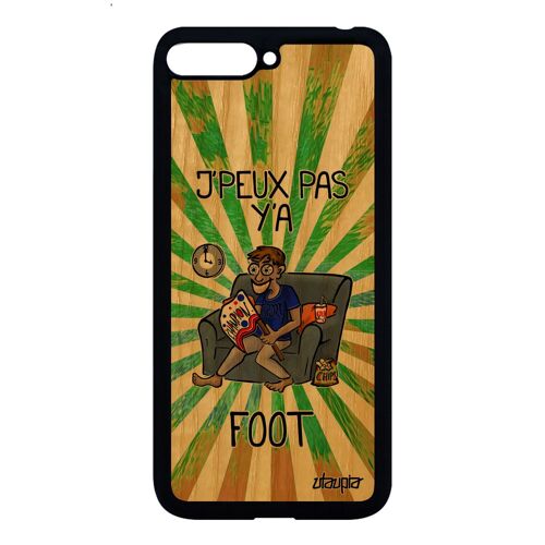 Coque j'peux pas y'a foot Y6 2018 bois silicone dessin jpeux texte vert supporter mobile je telephone portable football drole Huawei
