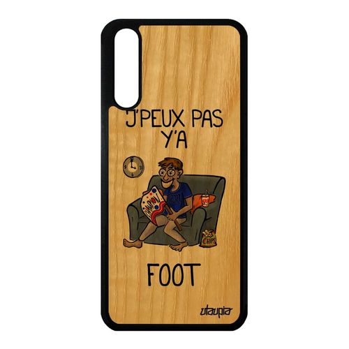Coque En Bois Huawei P20 Silicone J'peux Pas Y'a Football Gris Je De Protection Drole Cover Comique Texte Bande Dessinée Humour Foot