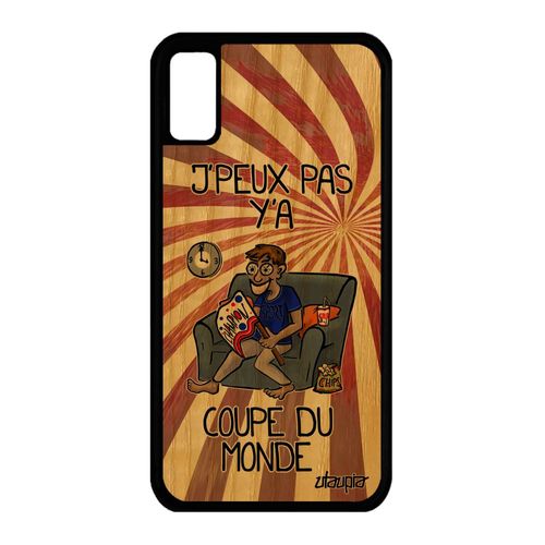 Coque Pour Iphone Xs Bois Silicone J'peux Pas Y'a Coupe Du Monde Drole Jpeux Case Humour Bd Rouge Je Sport Basketball Comique