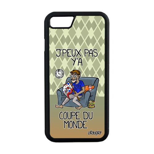 Coque silicone pour iPhone 7 j'peux pas y'a coupe du monde supporter jpeux drole handball de protection football je vert texte