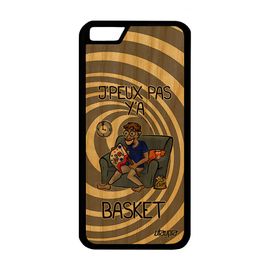 Coque Pour Iphone 6 6s En Bois Silicone J'peux Pas Y'a Basket Basketball Bande Dessinée Nba Humour Jpeux Humoristique Tpu Gris