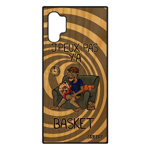 Coque Samsung Galaxy Note 10+ Plus bois silicone j'peux pas y'a basket 4G telephone gris de protection humoristique basketball texte