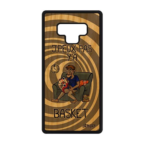 Coque Silicone Note 9 En Bois Naturel J'peux Pas Y'a Basket Bumper Noir Basketball Nba Texte Housse Gris Supporter De Samsung Galaxy