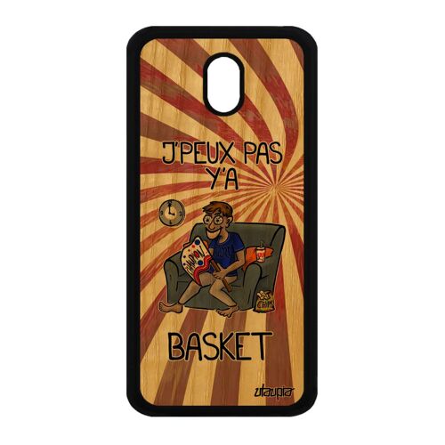 Coque Bois Pour Samsung Galaxy J3 2017 Silicone J'peux Pas Y'a Basket Portable Bd Supporter Noir Rouge Basketball Texte Dessin Nba