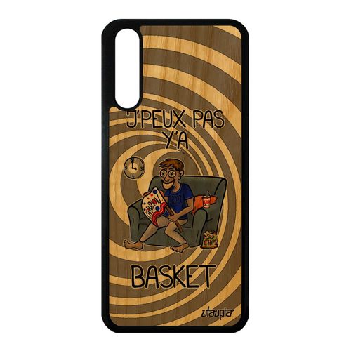 Coque J'peux Pas Y'a Basket Huawei P20 Bois Silicone Drole Supporter Portable Case Bande Dessinée Gris Humoristique Je Basketball De