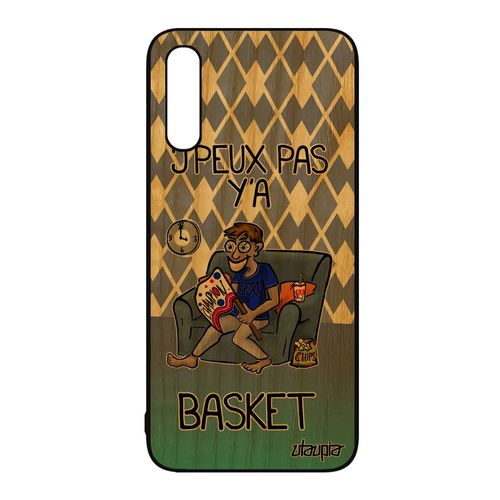 Coque Pour Samsung Galaxy A50 Bois Silicone J'peux Pas Y'a Basket Humour Nba Violet Basketball De Protection Supporter Mobile Je Bd