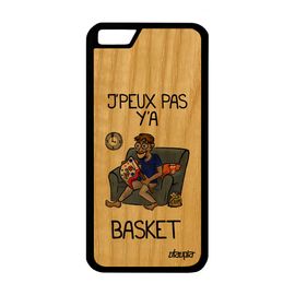 Coque Bois J'peux Pas Y'a Basketball Iphone 6 6s Silicone Tpu Personnalisé Comique Bande Dessinée Gris Humour Nba Case Basket
