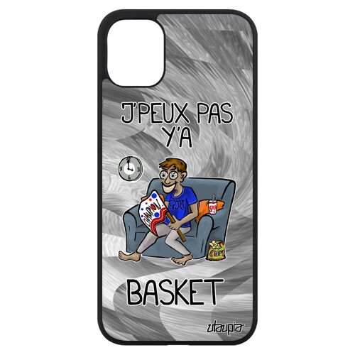 Coque de protection pour iPhone 11 en silicone j'peux pas y'a basket bande dessinée rigide gris bumper supporter TPU telephone