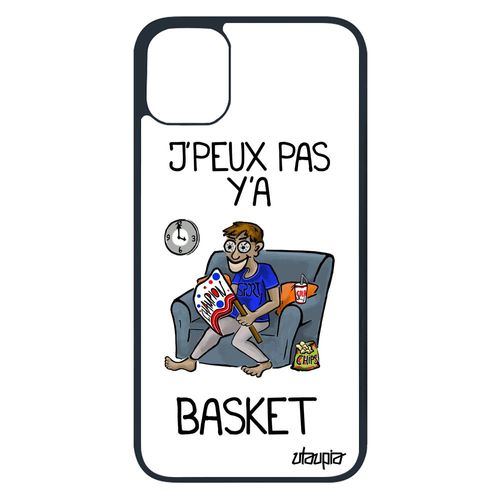 Coque Silicone J'peux Pas Y'a Basket Iphone 11 Pro Je Nba Humoristique Basketball Etui Supporter Cover Blanc Texte Antichoc De