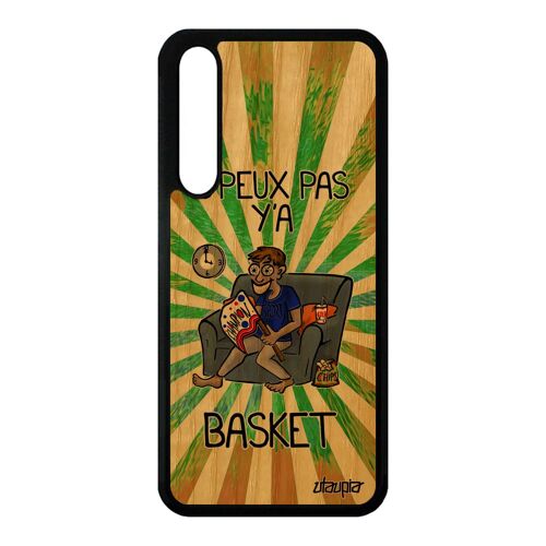 Coque j'peux pas y'a basket Huawei P20 Pro en bois silicone antichoc jpeux smartphone motif NBA humour CLT-L29 comique drole vert je