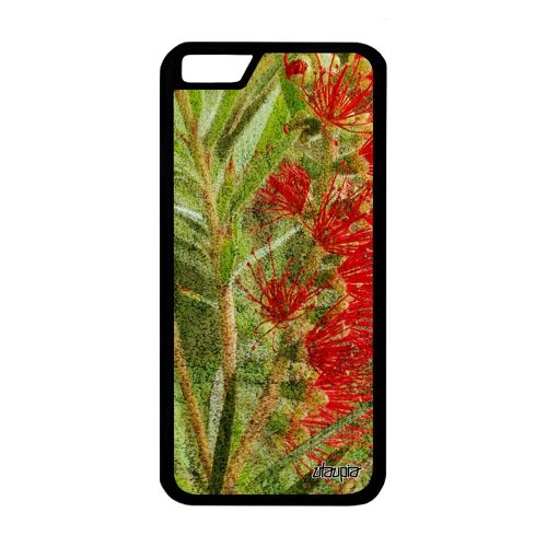 Coque Fleurs Pour Iphone 6 6s Silicone Case Design Cover Vert Fond Texture Housse Telephone Plante Exotique Nature Smartphone