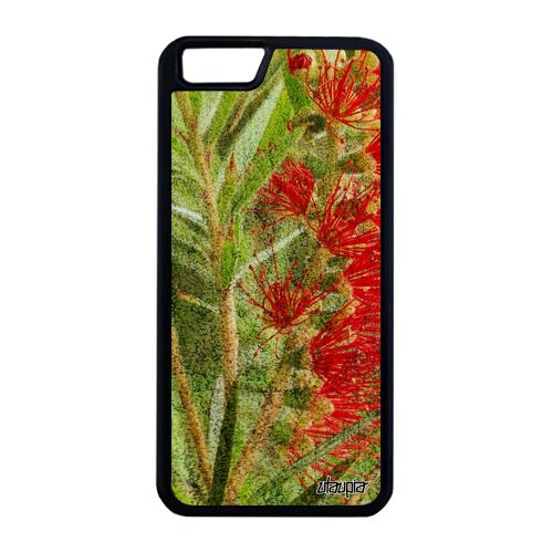 Coque Silicone Pour Iphone 6+ 6s+ Plus Fleurs Fond Florale Plante Exotique 16 Go Texture Telephone Noir Smartphone Metal Vert