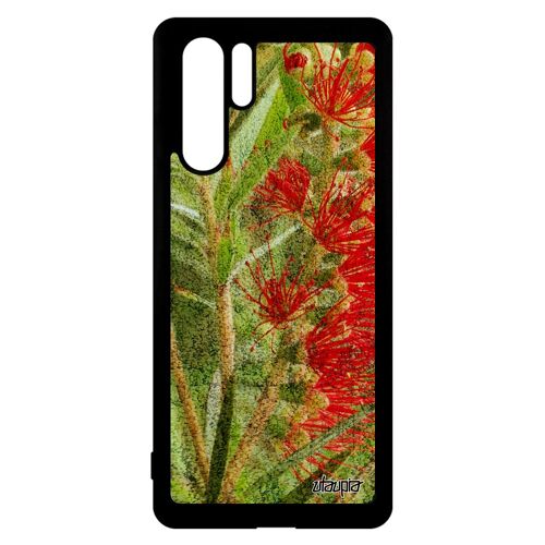 Coque Huawei P30 Pro silicone fleurs vert texture florale portable de protection mobile design metal original plante exotique fond