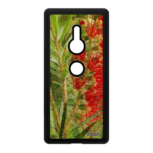 Coque Fleurs Xperia Xz2 Silicone Telephone Vert Original Motif Rigide Nature Alu Plante Exotique De Protection Design Noir Fond Sony