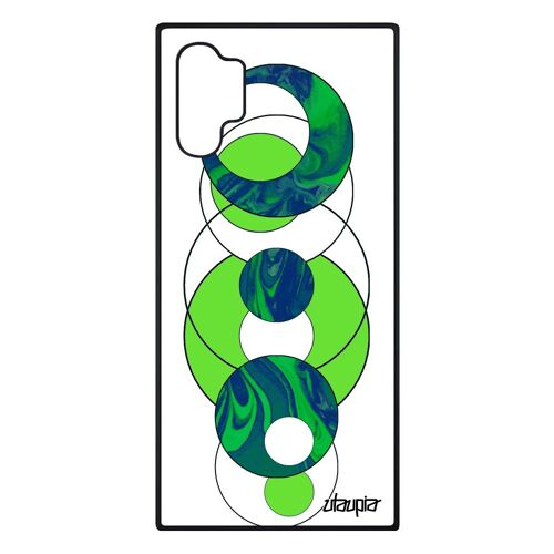 Coque pour Galaxy Note 10+ Plus en silicone marbre smartphone vert telephone effet de protection motif rond antichoc granite Samsung