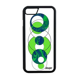 Coque Iphone 8 Silicone Marbre Smartphone Tpu Fond Rond Design Vert Motif Granite Case Jolie Effet Geometrie Antichoc Matiere