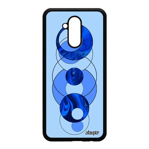 Coque Huawei Mate 20 Lite Silicone Marbre Bleu Coloré Texture Pierre Granite Design Souple Motif Alu Antichoc Geometrique Moderne De