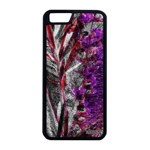 Coque iPhone 6+ 6S+ Plus en silicone fleurs de protection jolie florale design rouge caoutchouc fond etui personnalisé effet