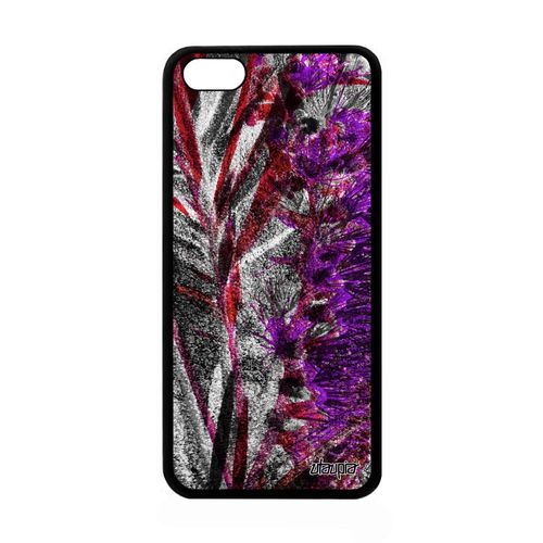 Coque Iphone 5c Silicone Fleurs Telephone Jolie Plante Exotique Fond Effet Design Portable Dessin Nature Florale 32 Go Rouge Apple