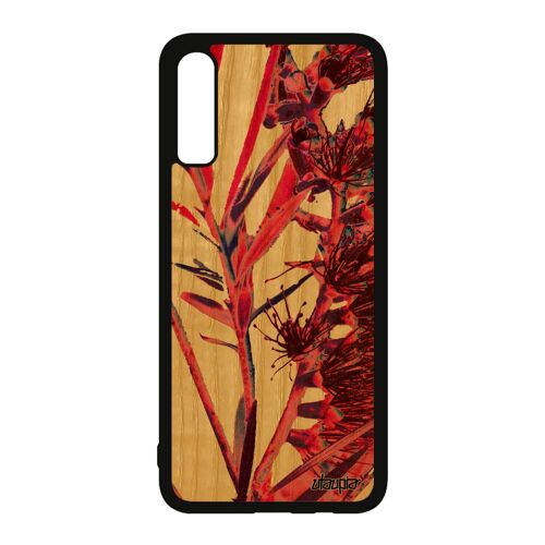 Coque Silicone Telephone A70 Bois Fleurs Effet Plante Exotique Design Rose Case Bumper Jolie Nature Smartphone Fond Samsung Galaxy