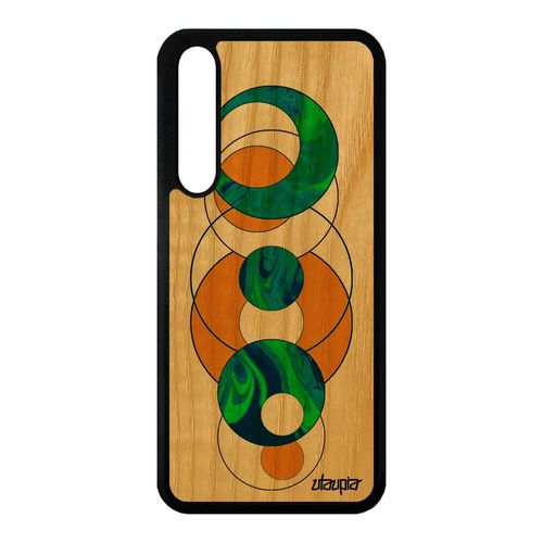 Coque Silicone Pour Huawei P20 Pro Bois Marbre Texture Portable De Protection Smartphone Matiere Motif Geometrique Artisanal Jaune