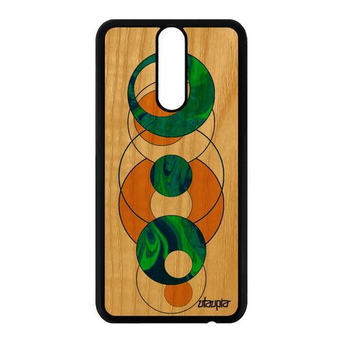 Coque En Bois Veritable Pour Huawei Mate 10 Lite Silicone Marbre Moderne Texture Jaune Case Etui Smartphone Artisanal Granite Fond