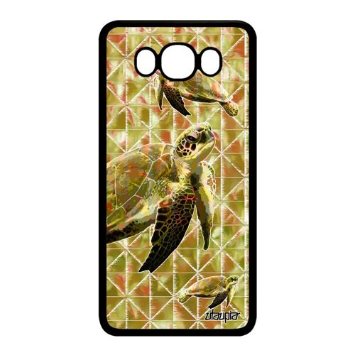 Coque pour Samsung J7 2016 silicone tortue design rigide animaux sam. geante animal vert graphique reptile geometrie marine galaxy