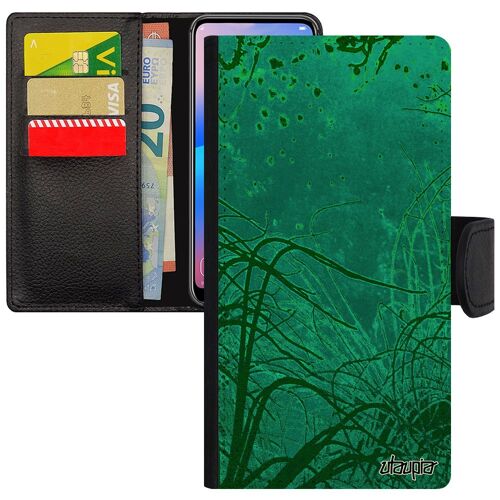 Coque pour Galaxy S20+ Plus cuir fonds marins vert nature etui rigide plantes marines dessin antichoc pochette unique océan Samsung