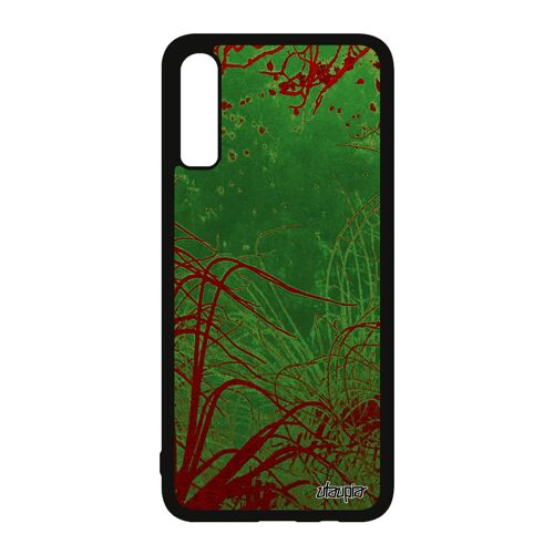 Coque Pour Galaxy A70 Silicone Océan Nature Rouge Telephone Plongée Peinture Mer Noir Housse Mobile Algues Fonds Marins De Samsung