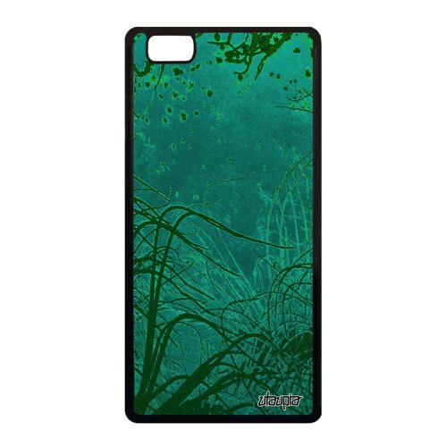 Coque Silicone Fonds Marins Pour P8 Lite 2015 Noir Plongée Dessin Vert Nature Personnalisé De Protection Telephone Bumper Mer Huawei
