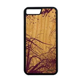 Coque Océan Iphone 8+ Plus En Bois Silicone Violet Smartphone Plongée Solide Peinture Mer Dessin Etui Algues Portable Nature