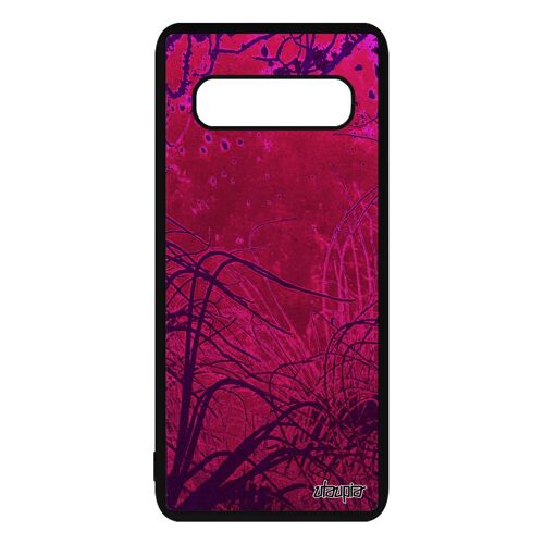 Coque pour Samsung S10+ Plus silicone fonds marins plantes marines dessin océan rose algues smartphone plongée telephone mer galaxy